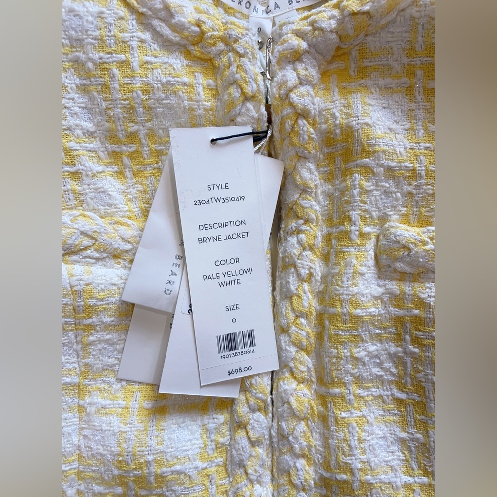 NWT $698 Veronica Beard Bryne Tweed Open-Front Jacket Blazer Jacket - Picture 14 of 15